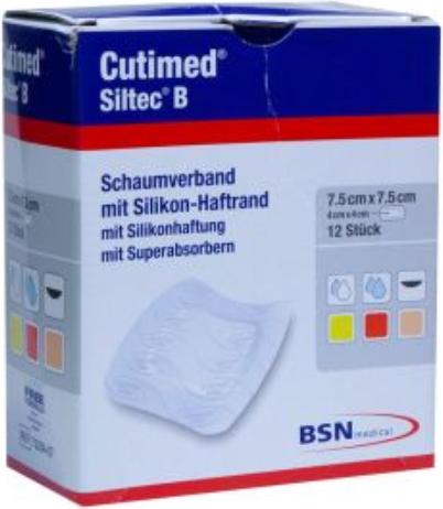 Actual product image BSN Siltec B Silikon-Schaumverband 7.5x7.5cm superabsorbierend (10 x)