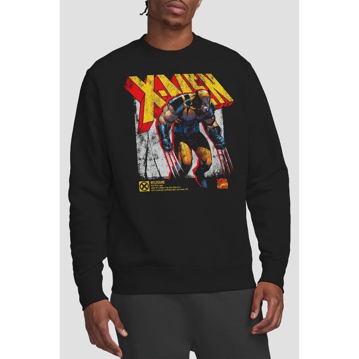 Actual product image Unisex Adult X-Men Wolverine Infographic Sweatshirt (S)
