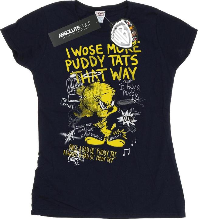 Actual product image Looney Tunes Womens/Ladies More Puddy Tats Tweety Cotton T-Shirt (M)