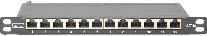 Actual product image Digitus CAT 6A, Class EA Patch Panel, shielded, 12-port, 0.5U, 10", black