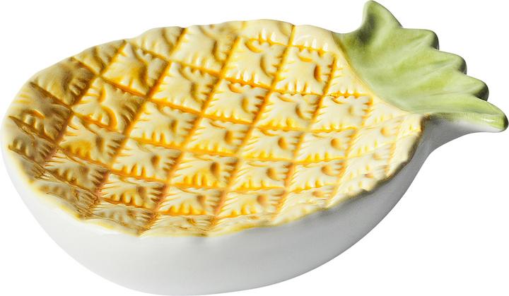 Produktbild Beliani Badezimmer Set 4-teilig Keramik Ananasmotiv gelb MAICAO