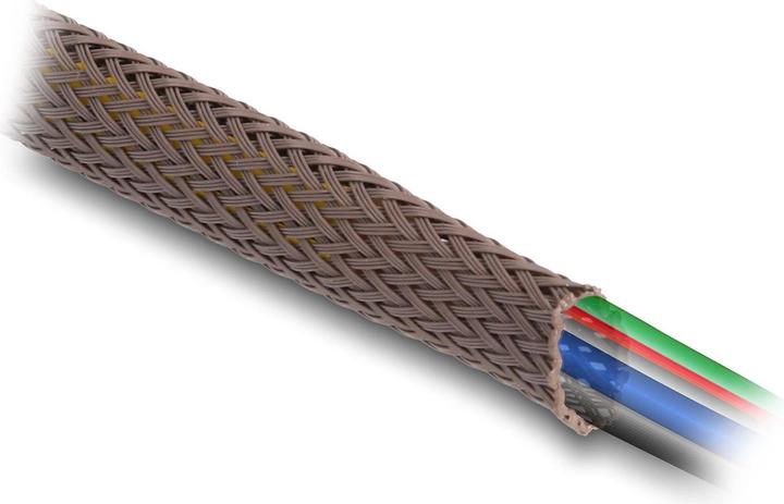 Produktbild Delock Geflechtschlauch nagerfest, 5 m x 19 mm Braun (Kabelschlauch, 550 cm)