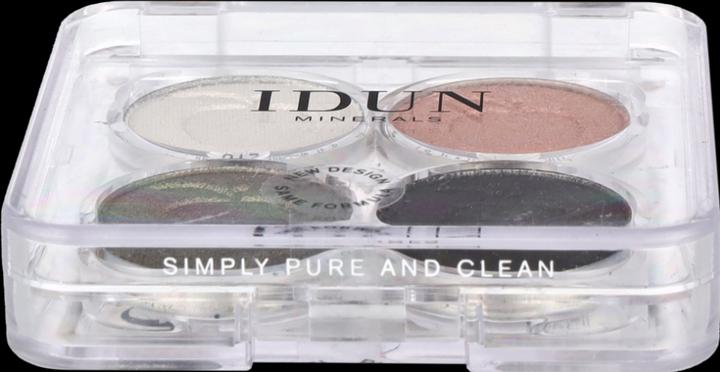 Actual product image IDUN Minerals Palette Eyeshadow Vitsippa (White, Green, Pink, Black)