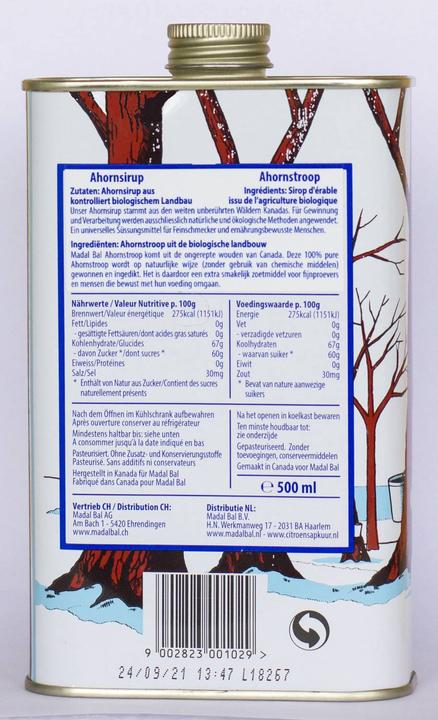 Immagine prodotto Madal Bal Sciroppo d'acero Grado C+ (780 g)