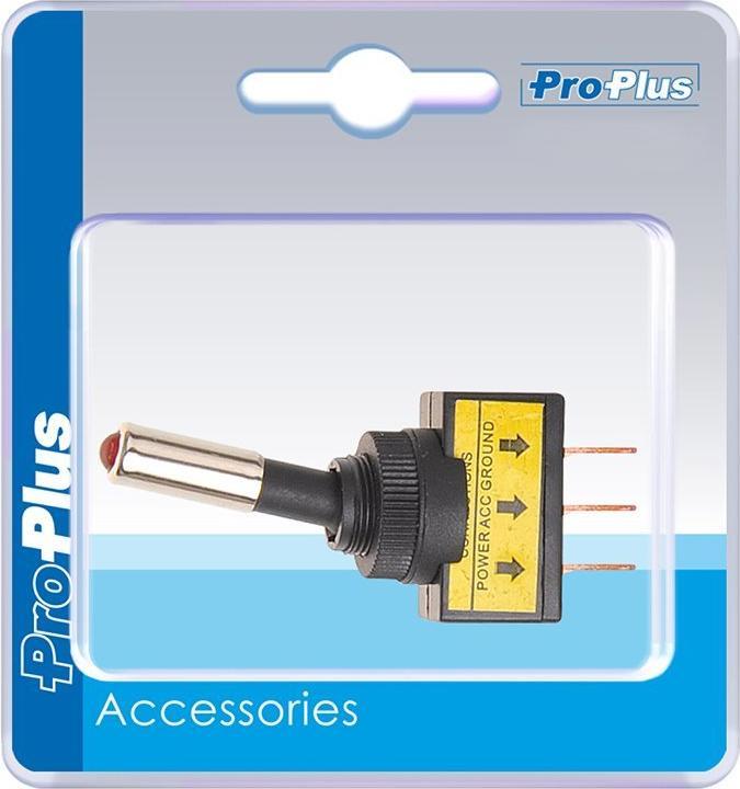 Immagine prodotto ProPlus Interruttore a levetta LED rosso 12V-max. 20A in confezione blister