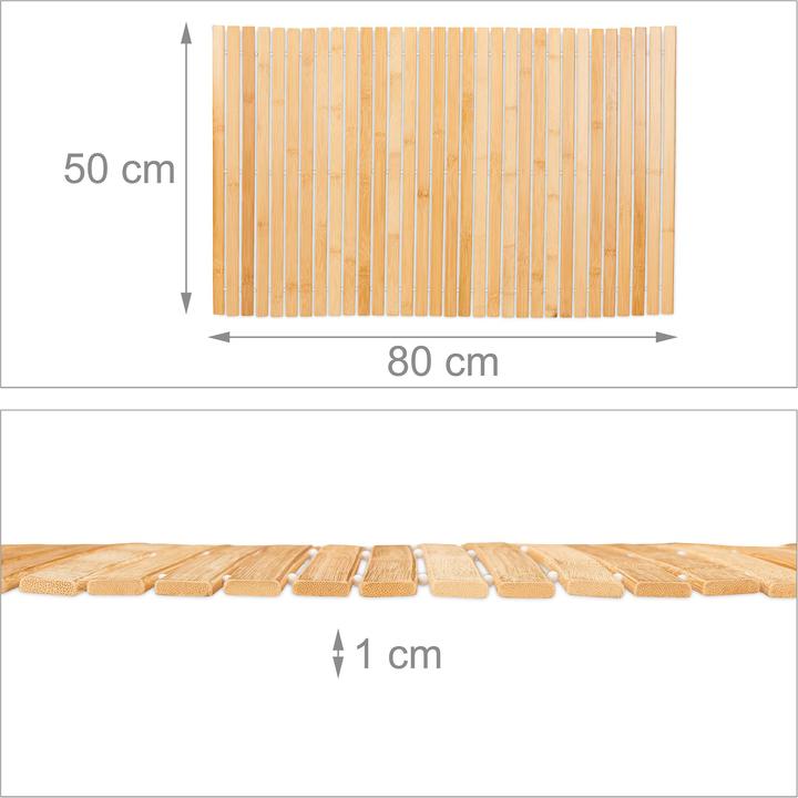 Produktbild Relaxdays Bambus-Badvorleger (80 x 50 x 1 cm)