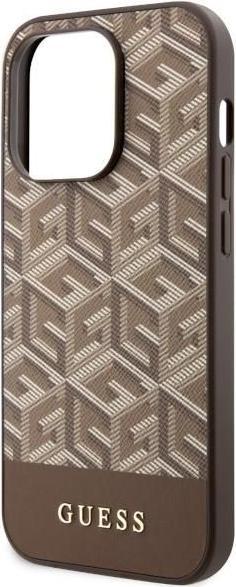 Produktbild Guess GUHMP14LHGCFSEW iPhone 14 Pro 6.1" brązowy/brown hard case GCube Stripes MagSafe (Apple iPhone 14 Pro)
