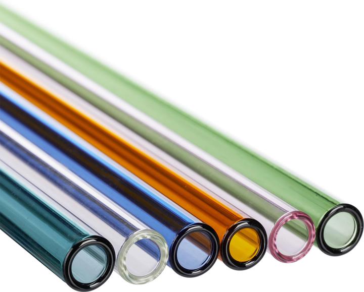 Image du produit Relaxdays 6 x pailles en verre, multicolores (6 x)