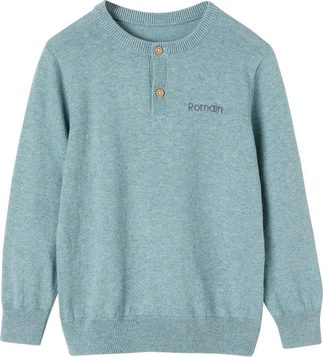 Produktbild Vertbaudet Jungen Pullover mit Henley-Ausschnitt Oeko-Tex, personalisierbar (92)