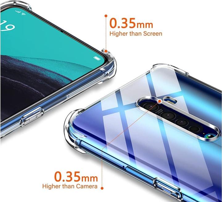 Productafbeelding Screenguard Oppo Reno2 Hoesje Kristal Zachte Airbag Bumper (Oppo Reno 2)