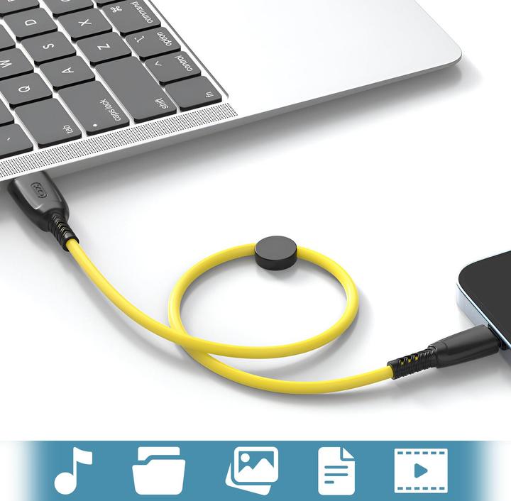 Produktbild xO Kabel NB247 USB - microUSB 0,25 m 6A gelb (0.25 m, USB 1.0)