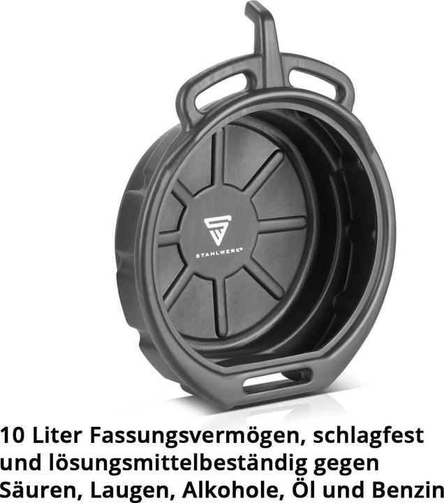 Immagine prodotto Stahlwerk Ölauffangwanne 2er Set mit Abfüllstutzen 10 l flache, Auffangwanne
