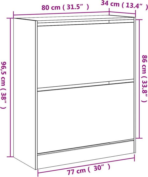 Immagine prodotto VidaXL Jennica (80 x 34 x 96,5 cm)