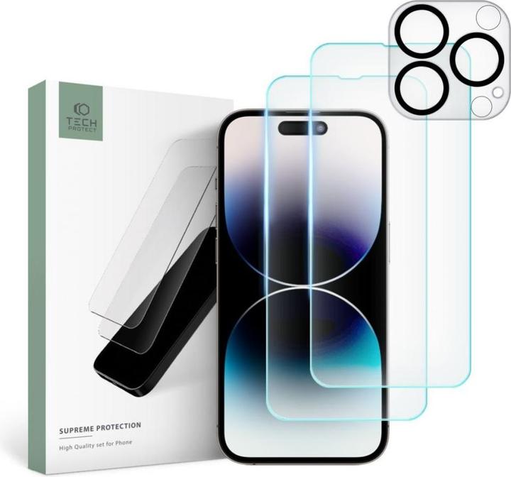 Immagine prodotto Tech Protect Technologija apsaugotas Grūdintas stiklas TECHNOLOGIJA APSAUGOTAS AUKŠČIAUSIAS RINKINYS (1 Pezzo/i, Apple iPhone 14 Pro Max)