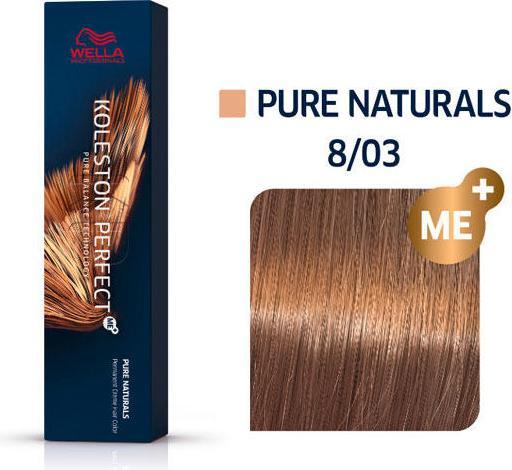 Actual product image Wella Koleston Perfect Me+ Pure Naturals (8/03 light blonde natural-gold)
