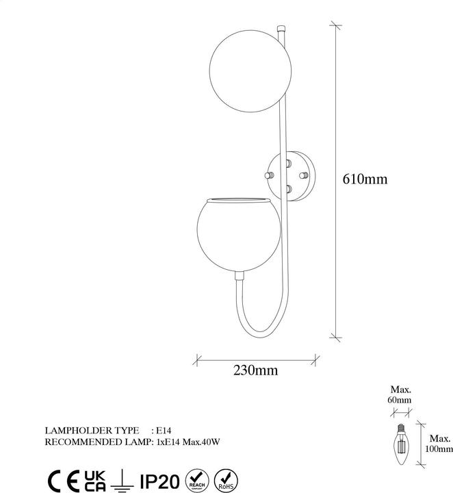 Actual product image Opviq Laurel (E14)
