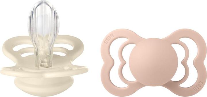 Actual product image Bibs Supreme silicone dummy (pack of 2), Blush & Ivory (size 2, 6-36M) (2 x, 6 - 12 M.)