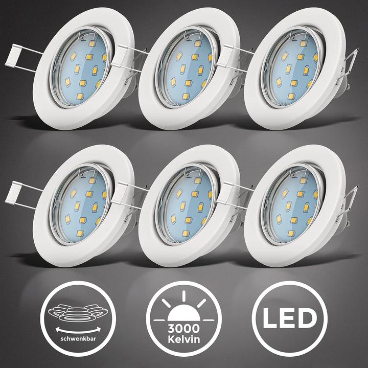 Image du produit B.K.Licht Lot de 6 spots encastrés (250 lm, GU10)