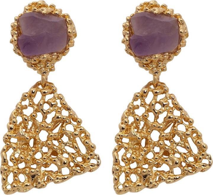 Uzurii Rose Nature Stone Purple Ohrringe (925er Sterlingsilber)