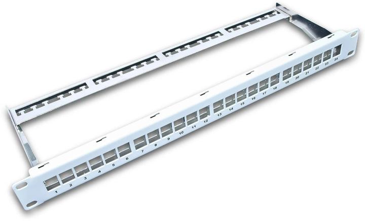 Wirewin Patchpanel 24 Port, Keystone, 1HE 19"-Rack Grau