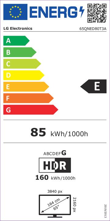 Energie-Label LG TV 65QNED80T3A (65", QNED80, QNED, 4K)