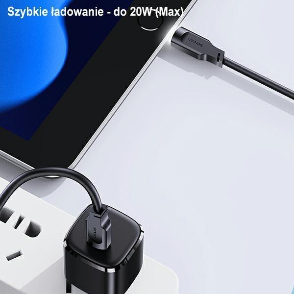 Immagine prodotto Usams Cavo di ricarica da Type-C a Lightning PD - Nero (1.20 m, USB 3.0)