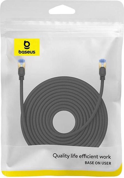 Produktbild Baseus Braided network cable cat.7 Ethernet RJ45, 10Gbps, 20m (black) (S/FTP, CAT7, 20 m)