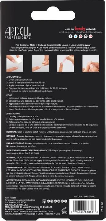 Produktbild Ardell Nail Addict - Natural Ballerina Multipack (Kunstnägel, White)