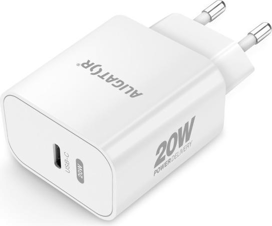 Productafbeelding Aligator Chytrá síťová nabíječka Power Delivery, USB-C kabel per iPhone/iPad, bílá (20 W)