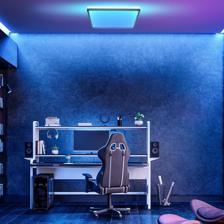 Produktbild B.K.Licht Ultraflaches RGB/W-LED Panel,schwarz, 1xLED/22W (2700 lm)