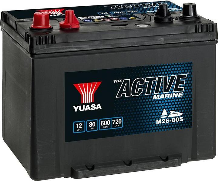 Produktbild Michelin Yuasa M26-80S, 80 Ah, 12 V, 600 A, Marine, Wartungsfrei, Links platziert (12 V, 80000 mAh)