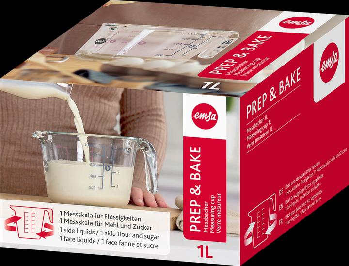 Actual product image Emsa Prep&Bake Glass Measuring Cup 1L (1000 ml)