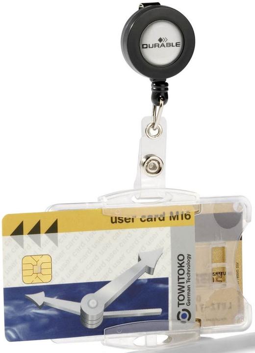Immagine prodotto Durable PORTA CARTA D'ID DUO CON JOJO PER 2 CARTE D'ID AZIENDALI/SICUREZZA 1 Pg. Ã 10 pz 821919
