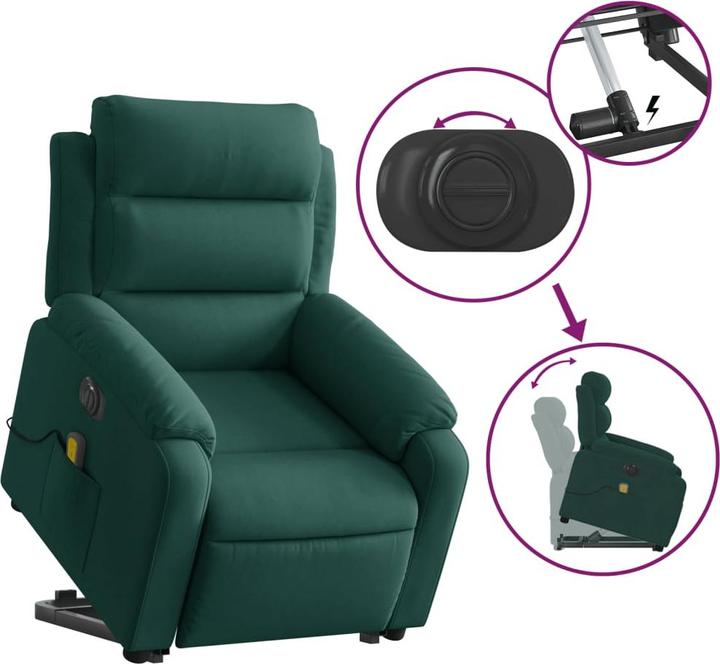 Produktbild VidaXL Massagesessel mit Aufstehhilfe Elektrisch Samt