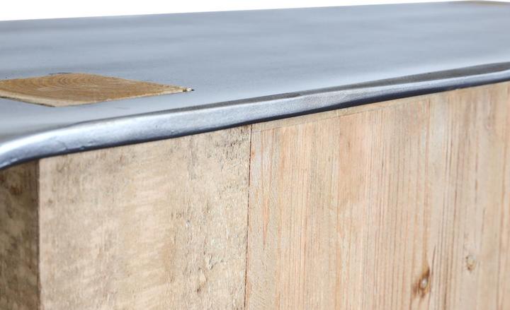 Image du produit Mendler Buffet HWC-L76, bois massif industriel 80x120x48cm, naturel avec aspect métal (80 x 120 x 48 cm)