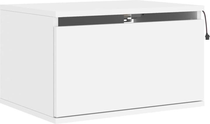 Immagine prodotto VidaXL Comodini a parete con luci LED 2 pezzi. Bianco, colore (50 x 36 x 30 cm)