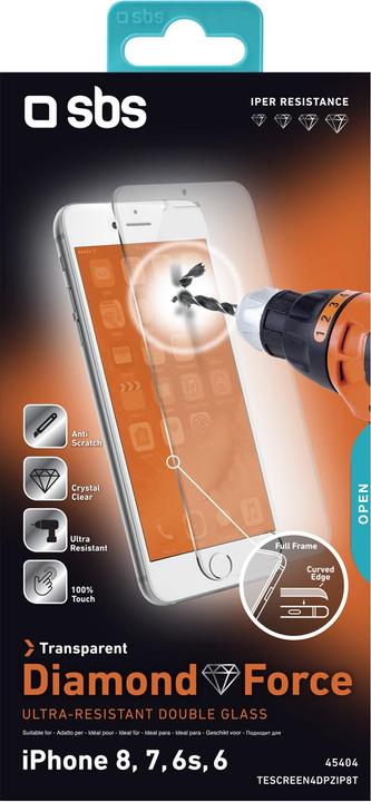 Immagine prodotto SBS Protettore di schermo 4D Glass per iPhone 8/7/6s/6 (1 Pezzo/i, Apple iPhone 8)