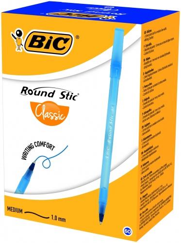 Produktbild Bic Kugelschreiber Round Stic 1,0 mm, blau, im Paket zu 60 Stück 256378 (Blau, 60 x)