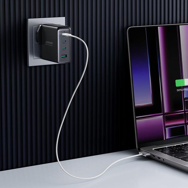 Produktbild Joyroom GaN-Ladegerät UK JR-TCG05UK 140 W 3x USB-C USB-A + USB-C / USB-C-Kabel 240 W 1,2 m (140 W)