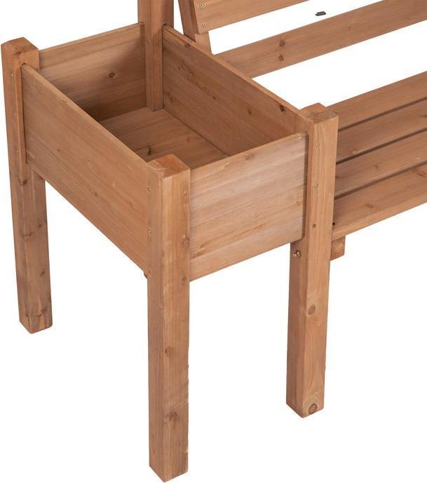 Produktbild Swisshandel24 Gartenbank, 2-Sitzer Sitzbank, Holzbank, mit Blumenkasten, bis 240kg