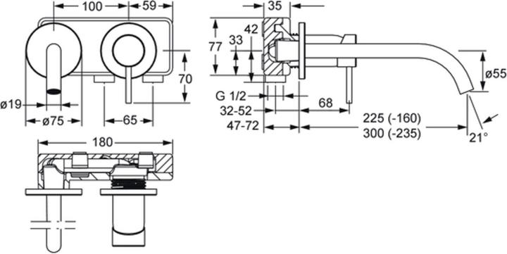 Actual product image Hansa Hansapublic washbasin faucet, single lever mixer, concealed, projection 300mm curable, 5795217