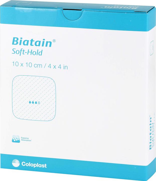 Produktbild Coloplast Biatain Soft-Hold Schaumverband sanft haftend 10 x 10 cm, 5 St. Wundauflagen