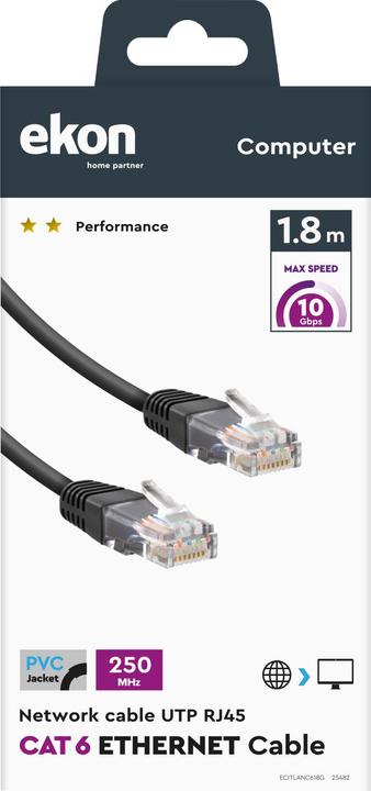 Produktbild Ekon Cat 6 network cable (U/UTP, CAT6, 1.80 m)