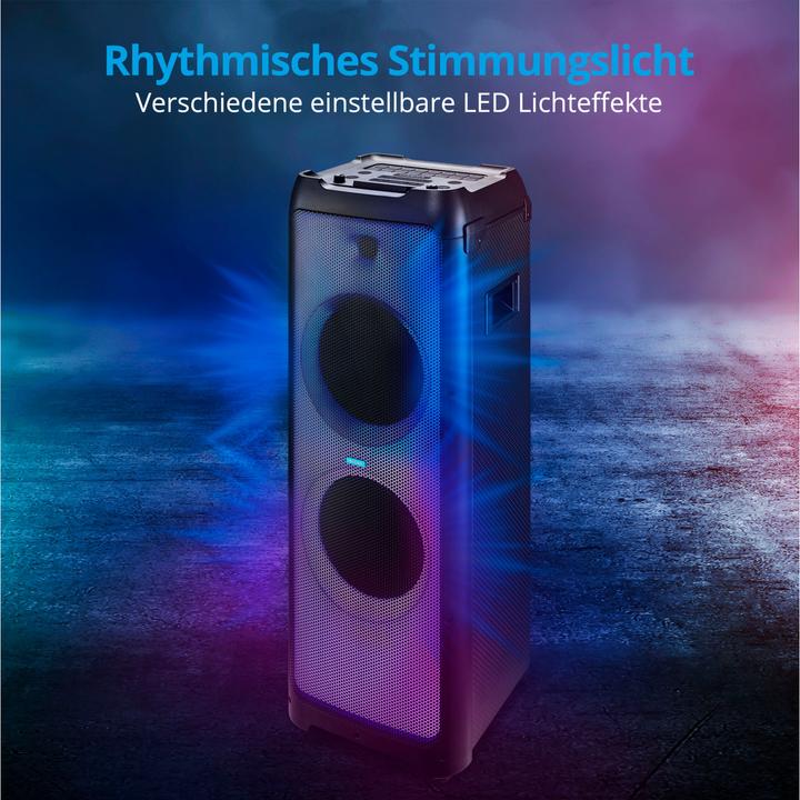 Produktbild Medion LIFE® X61200 Partylautsprecher, Bluetooth®-Soundsystem, LED-Frontpanel mit spektakulärer & mehrfarbi (Netzbetrieb)
