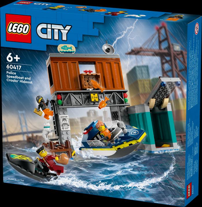 Produktbild LEGO Police Speedboat and Crooks' Hideout (60417, LEGO City)