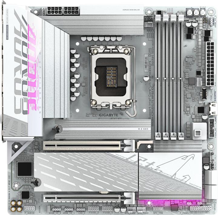 Image du produit Gigabyte B860M AORUS ELITE WIFI6E ICE (LGA 1851, Intel B860, mATX)