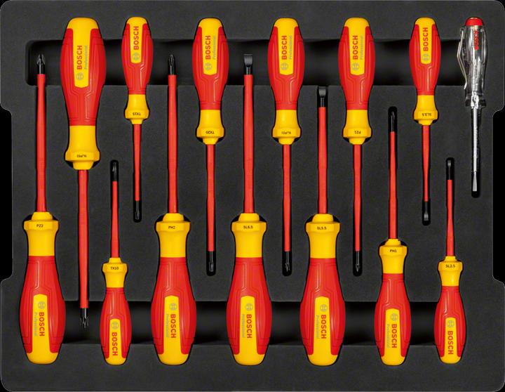 Productafbeelding Bosch Professional VDE-Schraubendreher-Set (Torx (TX), Kruisvormig PZ, Schroeven met sleufkop)