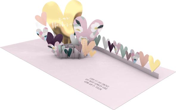 Produktbild Pop-Up Karte - Zur Hochzeit Herzen (1 Stk.)