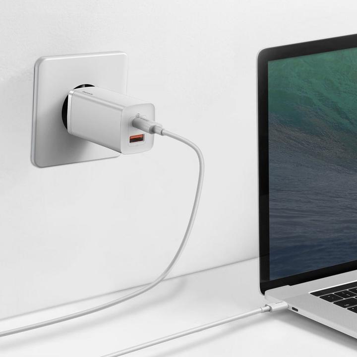 Actual product image Baseus GaN2 Lite Quick ChargerC+U 65W EU White (65 W)