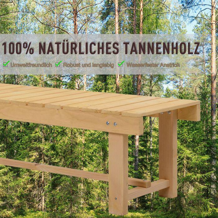 Produktbild Swisshandel24 Gartenbank, 2-Sitzer Sitzbank, Gartenmöbel, Rustikale Bank, Massivholz, Natur, 110 x 38 x 35 cm